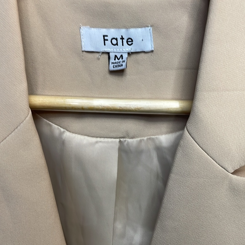 Fate Women’s Tan & Bright Green Blazer Tailored Longline Office-M-
#0098 - Picture 8 of 11
